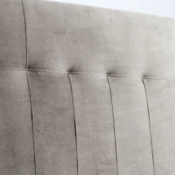 Vs Venta-Stock Tête de lit tapissée Napoles 160x100 cm Gris, Velours, Pieds en Bois* Tête De Lit