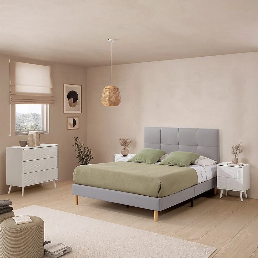 Tête de lit tapissée Sicilia 140x60 cm Gris>Vs Venta-Stock Online