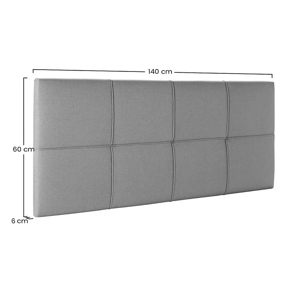 Tête de lit tapissée Sicilia 140x60 cm Gris>Vs Venta-Stock Online
