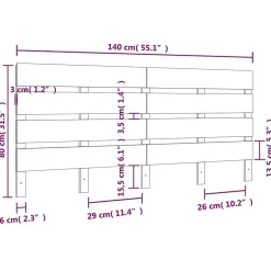 Vidaxl Tête de lit 140x3x80 cm Bois massif de pin* Tête De Lit