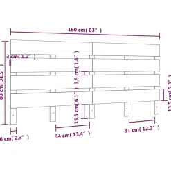Tête de lit 160x3x80 cm Bois massif de pin><noscript><img width=