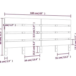 Tête de lit 160x3x80 cm Bois massif de pin><noscript><img width=