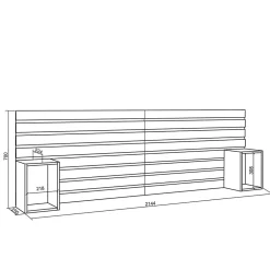 Skraut Home Tête de lit 214x70x3cm Lit 120-135-140-150-160cm couleur chêne* Tête De Lit
