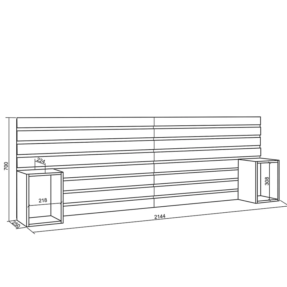 Skraut Home Tête de lit 214x70x3cm Lit 120-135-140-150-160cm couleur chêne* Tête De Lit