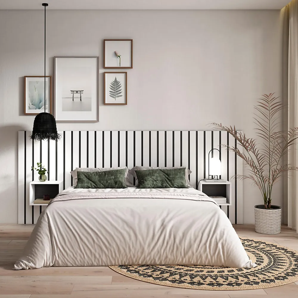 Tête de lit 258x107x3cm Lit de 150-160-180cm couleur blanc>Skraut Home Discount