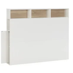 Tête de lit Zeus 165 cm blanc, 2 portes 9 trous><noscript><img data-lazyloaded=
