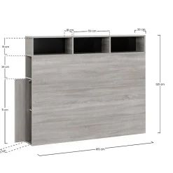 Tête de lit Zeus 165 cm blanc, 2 portes 9 trous><noscript><img data-lazyloaded=