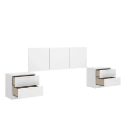 Dmora Tête du lit Oliwa, Tête de lit, Tête de lit pour la chambre, Appui-tête, 257x34 h96 cm, Blanc* Tête De Lit