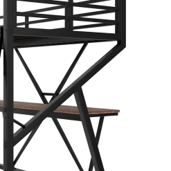 Lit superposé métallique enfant noir avec LED, bureau intégré><noscript><img width=