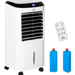 Ventilateur rafraichisseur humidificateur ioniseur 4 en 1 - portable oscillant 60W 10L - télécommande>Homcom Hot