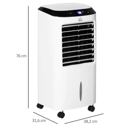 Ventilateur rafraichisseur humidificateur ioniseur 4 en 1 - portable oscillant 60W 10L - télécommande><noscript><img width=