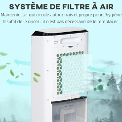 Ventilateur rafraichisseur humidificateur ioniseur 4 en 1 - portable oscillant 60W 10L - télécommande><noscript><img width=