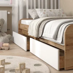 Vicco Lit denfant Blanc/Artisan 90x200 cm sans matelas*Enfant Lit Enfant