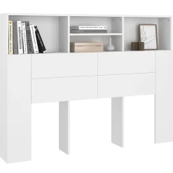 Armoire de tête de lit Blanc 140x19x103,5 cm 811862><noscript><img width=