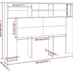 Armoire de tête de lit Blanc 140x19x103,5 cm 811862><noscript><img width=