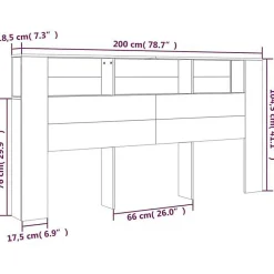 Armoire de tête de lit Blanc 200x18,5x104,5 cm 811952><noscript><img width=