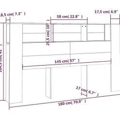 Vidaxl Armoire de Tête de Lit Murale Meuble de Chambre à Coucher Tête de Lit avec Rangement Accessoire de Lit Intérieur 811946* Tête De Lit