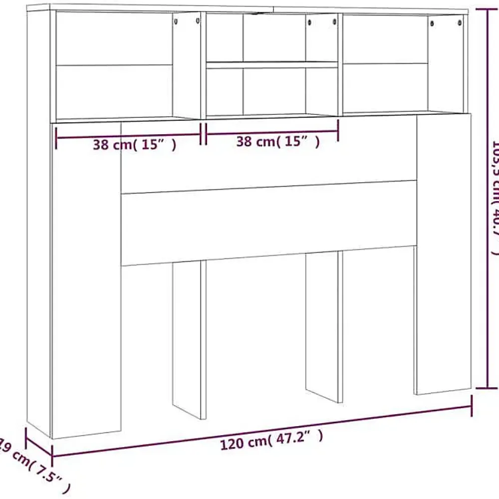 Vidaxl Armoire de tête de lit Blanc 120x19x103,5 cm* Tête De Lit
