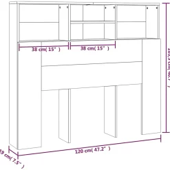 Vidaxl Armoire de tête de lit Blanc 120x19x103,5 cm* Tête De Lit
