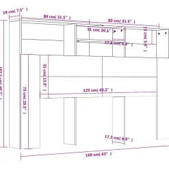 Vidaxl Armoire de tête de lit Noir 160x19x103,5 cm 811872* Tête De Lit
