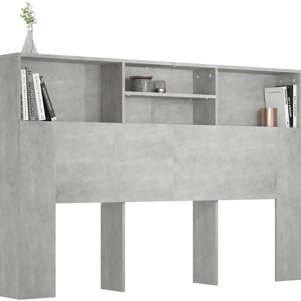 Armoire de tête de lit Gris béton 160x19x103,5 cm 811875>Vidaxl Online