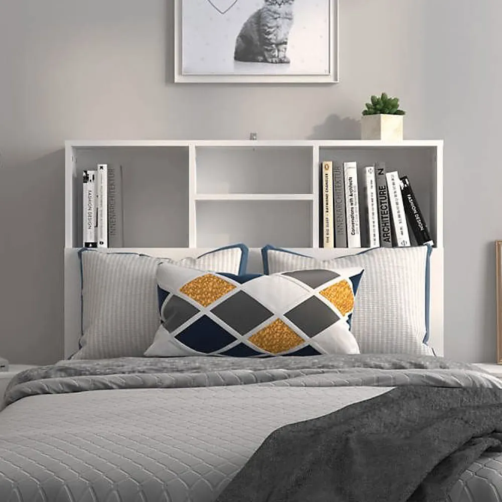 Vidaxl Armoire de tête de lit Blanc 100x19x103,5 cm 811844* Tête De Lit