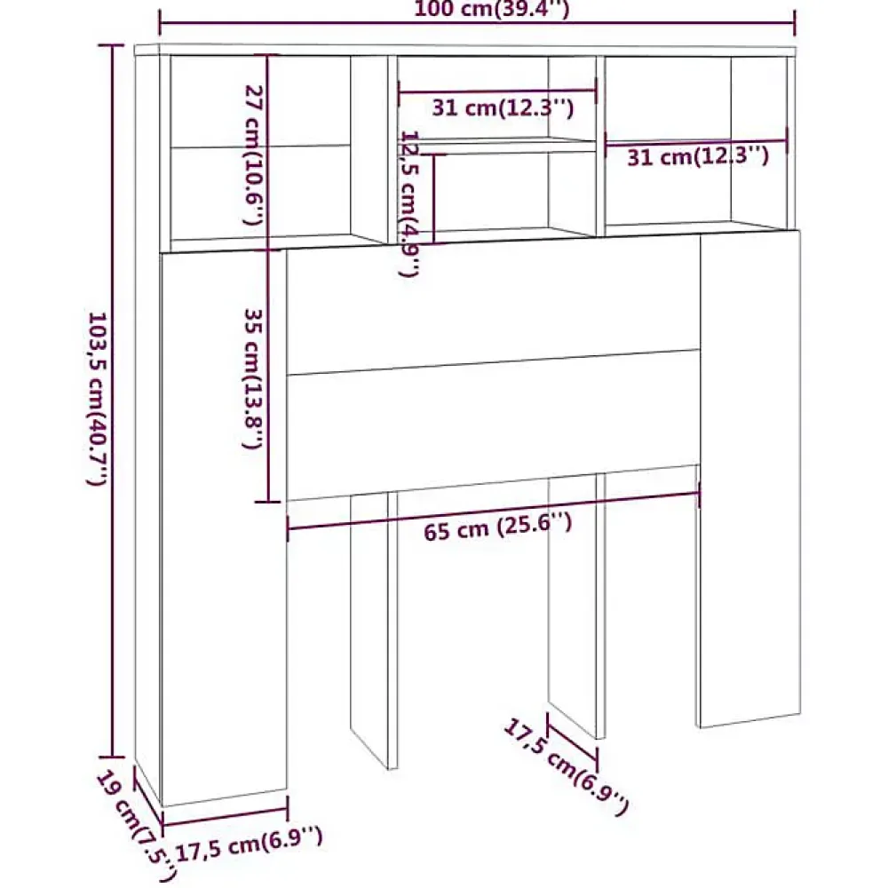 Vidaxl Armoire de tête de lit Blanc 100x19x103,5 cm 811844* Tête De Lit