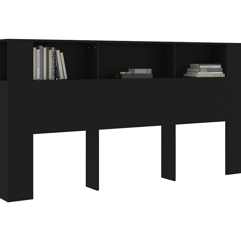 Armoire de tête de lit Noir 200x18,5x104,5 cm 811953>Vidaxl