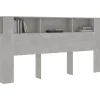 Vidaxl Armoire de tête de lit Gris béton 200x18,5x104,5 cm 811956* Tête De Lit