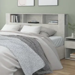 Vidaxl Armoire de tête de lit Gris béton 200x18,5x104,5 cm 811956* Tête De Lit