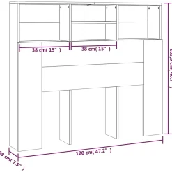 Vidaxl Armoire de tête de lit Noir 120x19x103,5 cm* Tête De Lit