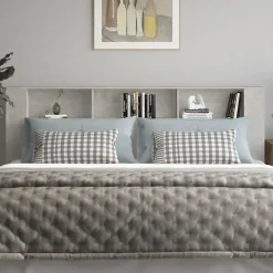 Vidaxl Armoire de tête de lit Gris béton 220x18,5x104,5 cm 811965* Tête De Lit
