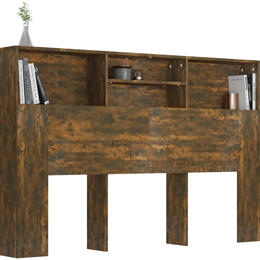 Vidaxl Armoire de tête de lit Chêne fumé 160x19x103,5 cm 817252* Tête De Lit