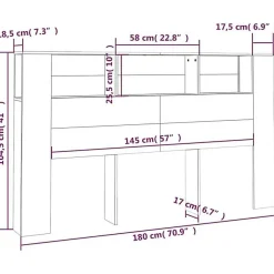 Vidaxl Armoire de tête de lit Blanc 180x18,5x104,5 cm 811943* Tête De Lit