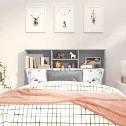 Armoire de tête de lit Chêne fumé 120x19x103,5 cm><noscript><img width=