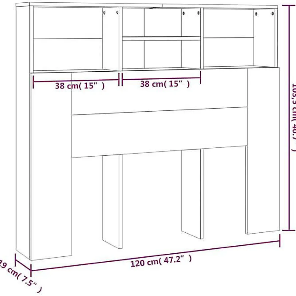 Armoire de tête de lit Chêne fumé 120x19x103,5 cm>Vidaxl Sale