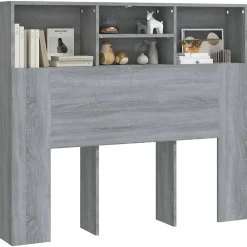 Armoire de tête de lit Chêne fumé 120x19x103,5 cm><noscript><img width=