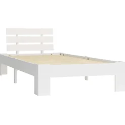 Cadre de lit Blanc Bois de pin massif 90 x 200 cm>Vidaxl New