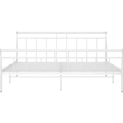 Vidaxl Cadre de lit Blanc Métal, 160x200 cm* Sommier