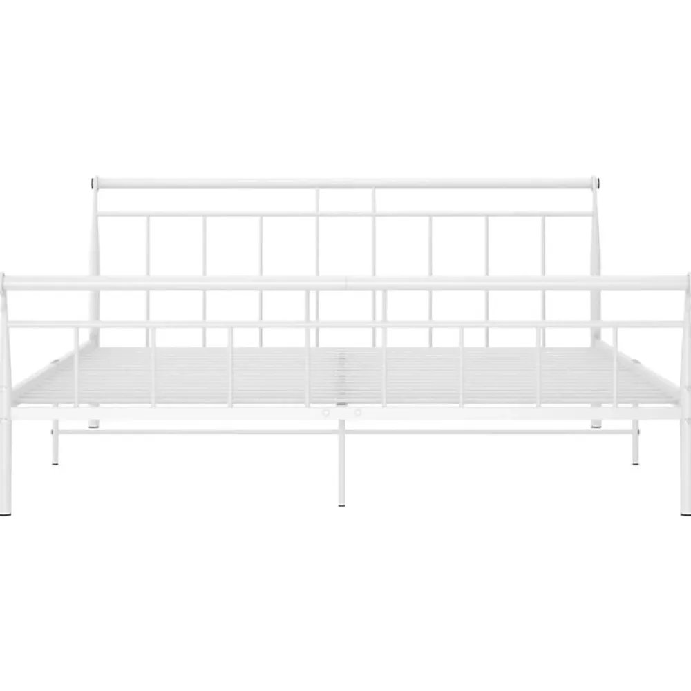 Vidaxl Cadre de lit Blanc Métal, 160x200 cm* Sommier