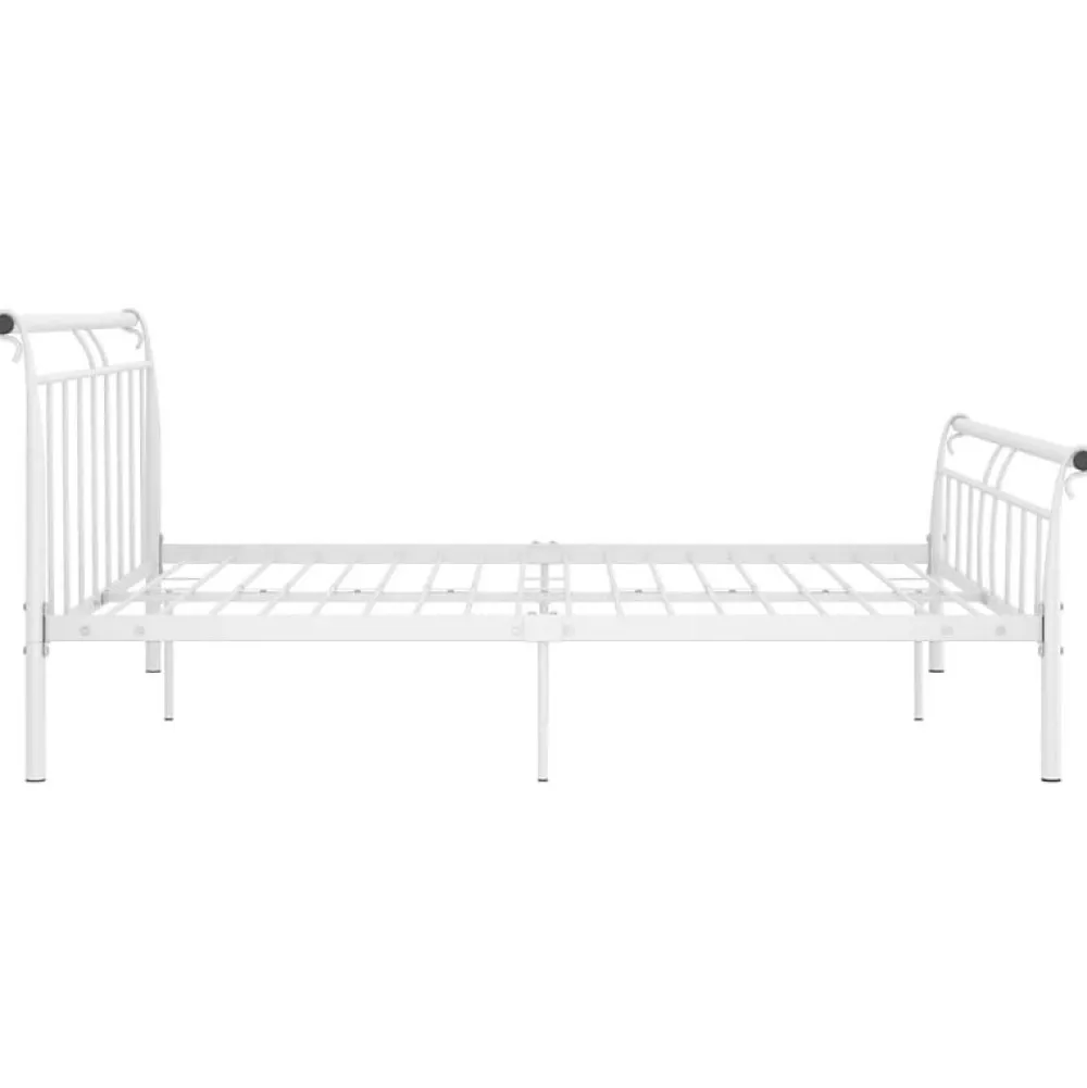 Vidaxl Cadre de lit Blanc Métal, 160x200 cm* Sommier