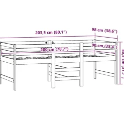 Vidaxl Cadre de lit Blanc 90x200 cm Bois de pin massif 833096* Lit Simple