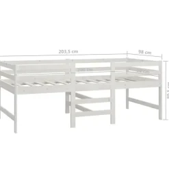 Vidaxl Cadre de lit Blanc 90x200 cm Bois de pin massif 833096* Lit Simple