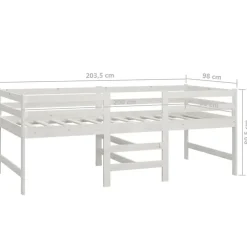 Vidaxl Cadre de lit Blanc 90x200 cm Bois de pin massif 833096* Lit Simple