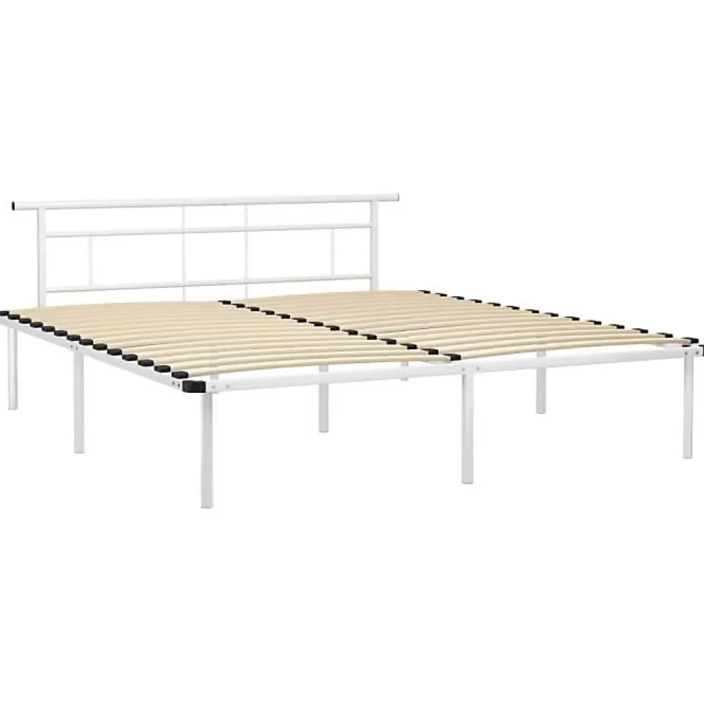 Vidaxl Cadre de lit Blanc Métal 180x200 cm* Sommier