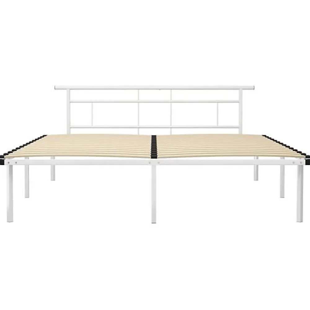 Vidaxl Cadre de lit Blanc Métal 180x200 cm* Sommier