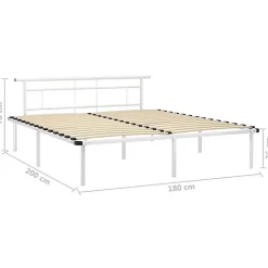 Vidaxl Cadre de lit Blanc Métal 180x200 cm* Sommier
