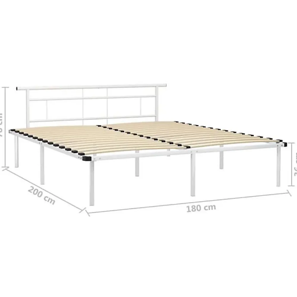 Vidaxl Cadre de lit Blanc Métal 180x200 cm* Sommier