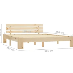 Vidaxl Cadre de lit Bois de pin massif 160 x 200 cm* Sommier