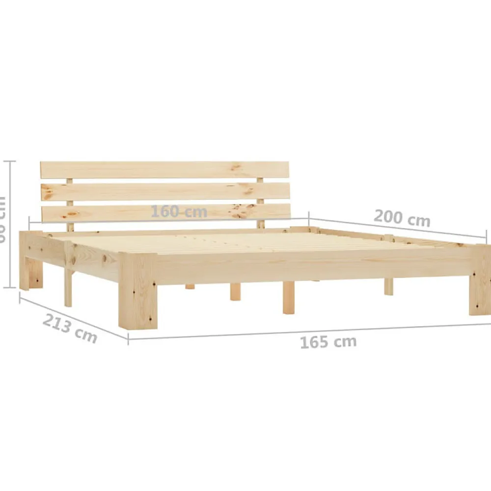 Vidaxl Cadre de lit Bois de pin massif 160 x 200 cm* Sommier